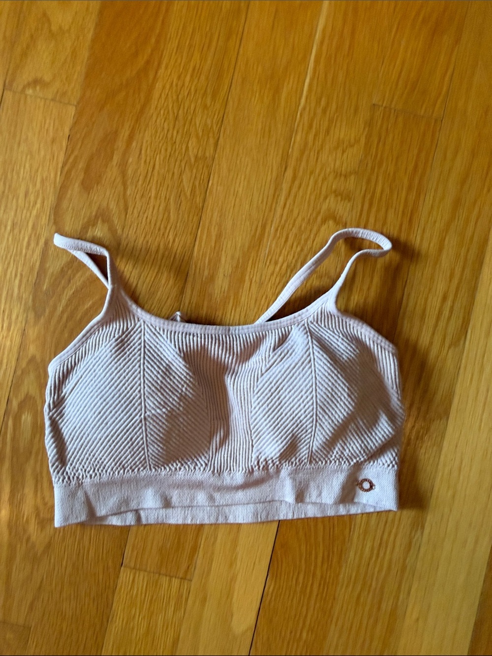 Danskin Ribbed Crop Bralette in Light Mauve